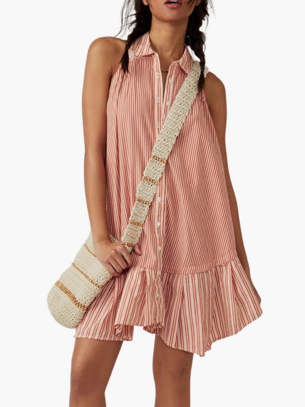 Free People Be Cool Stripe Cotton Shirtdress